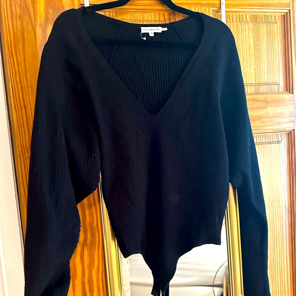 Good American Black Sweater Onesie